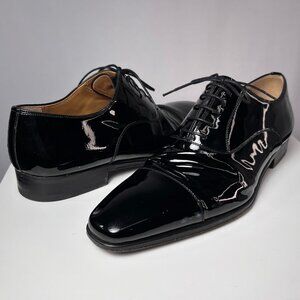 MAGNANNI for Saks Fifth Avenue Black Patent Leather Oxford Men's Dress Shoes 10